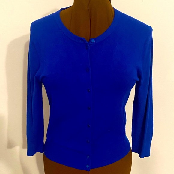 đź’™CABLE & GAUGEđź’™ 3 quarter sleeve cardigan in large. Like new condition. - Picture 10 of 16